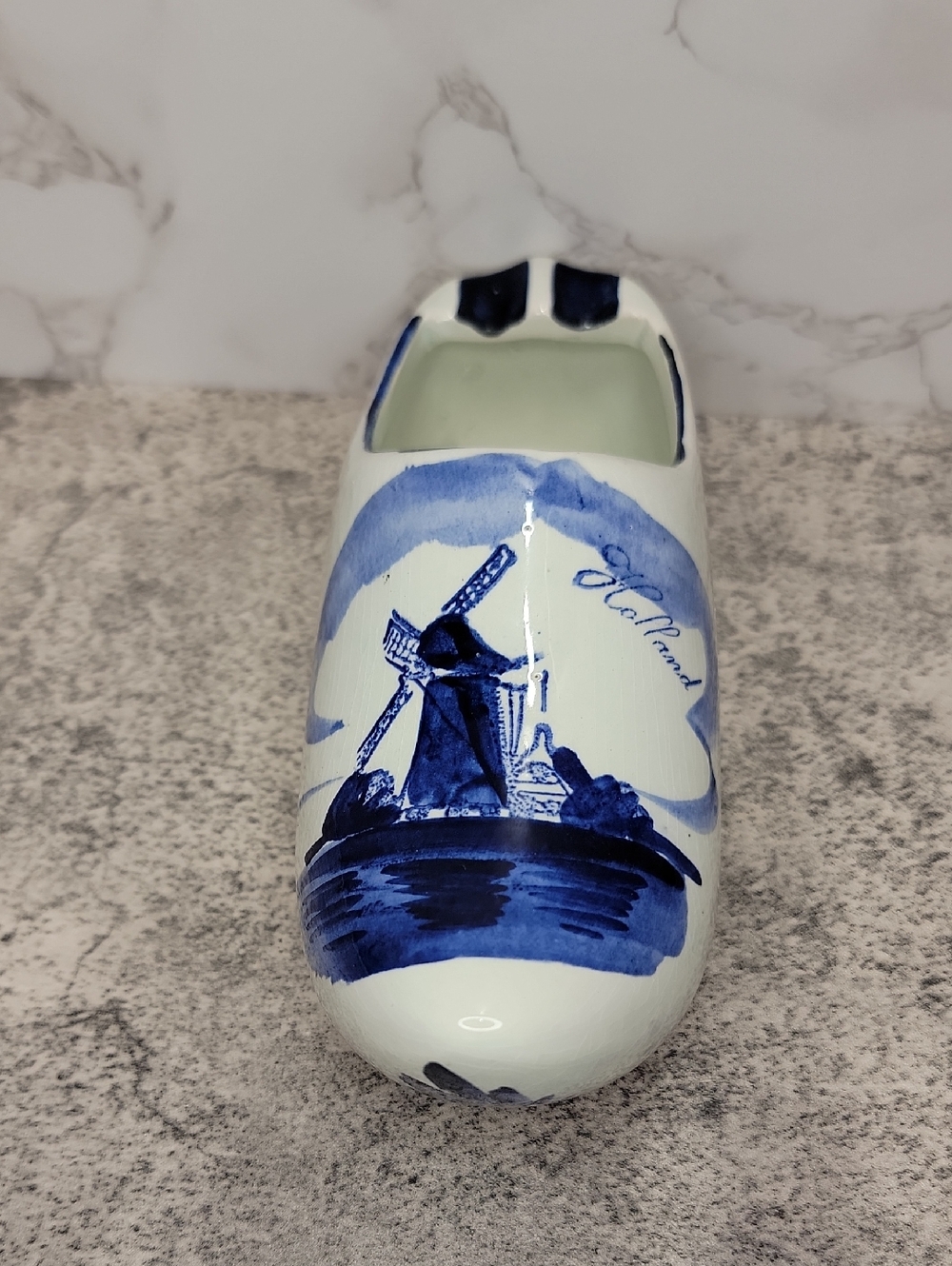 Vintage Delft Blue Holland Large Clog Ashtray Handpainted